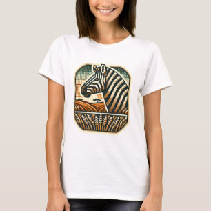 Camiseta Logotipo Mosaico Retroativo da Camisa-Zebra T