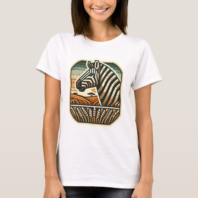 Camiseta Logotipo Mosaico Retroativo da Camisa-Zebra T (Frente)