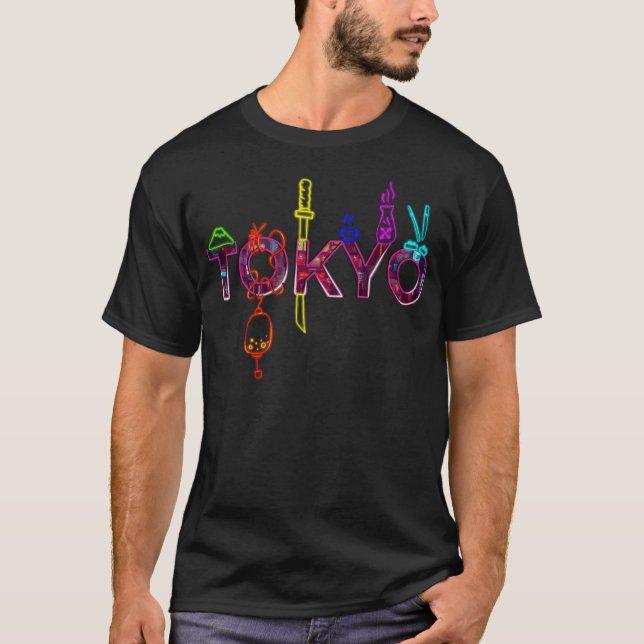 Camiseta Logotipo Neon de Tóquio (Frente)