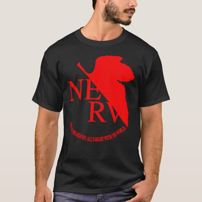 Camiseta Logotipo NERVE Evangelion Neon Genesis Essencial T (Frente)