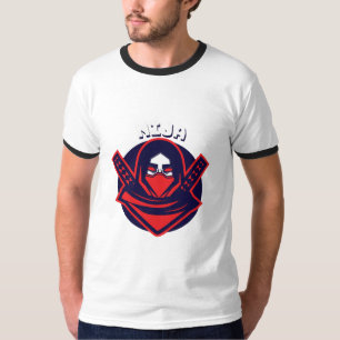 Camiseta Logotipo Ninja – Emblema de Guerreiro Ousado