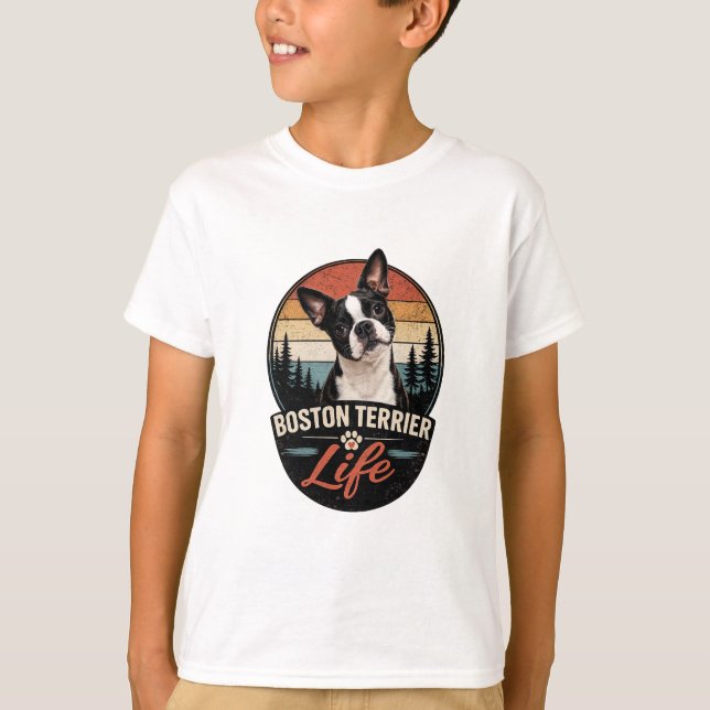 Camiseta Logotipo Oficial da Vida do Boston Terrier (Frente)