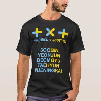 Camiseta LOGOTIPO OFICIAL TXT DO KPOP E NOME DO MEMBRO Clas
