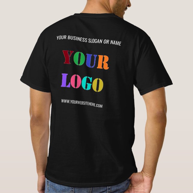 Camiseta Logotipo personalizado da empresa e texto para o p (Verso)