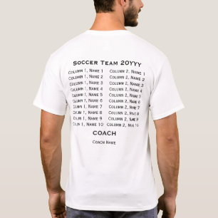 Camiseta Logotipo personalizado da equipe esportiva, nomes