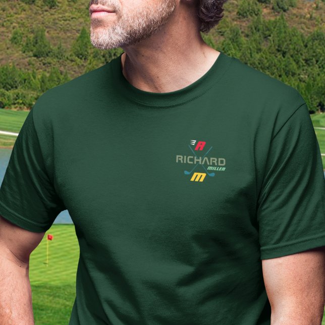 Camiseta Logotipo personalizado de golfe na moda em verde (Criador carregado)