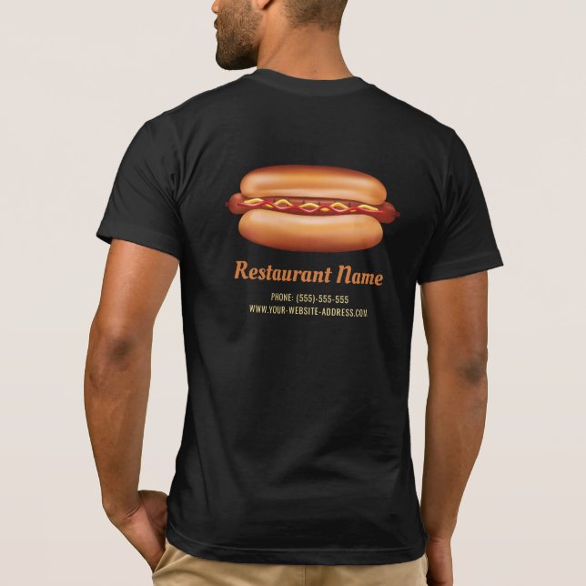 Camiseta Logotipo Personalizado do Restaurante de Comida Rá (Verso)