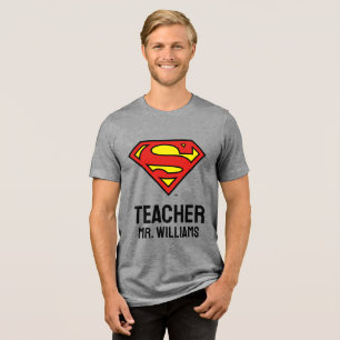 Camiseta Logotipo personalizado do Super-Homem do professor