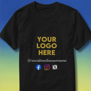 Camiseta Logotipo Personalizado e Negócios de Mídia Social
