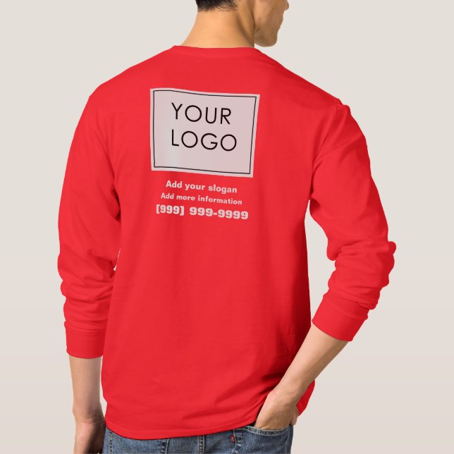 Camiseta Logotipo personalizado profissional Vermelho para  (Verso)