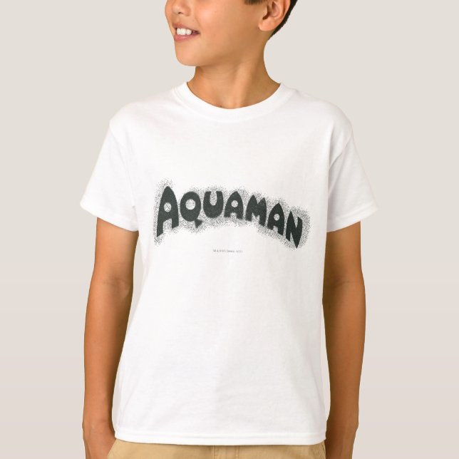 Camiseta Logotipo Preto Grunge Aquaman (Frente)
