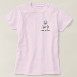 Camiseta Logotipo Preto Script Nome do Funcionário Negócios