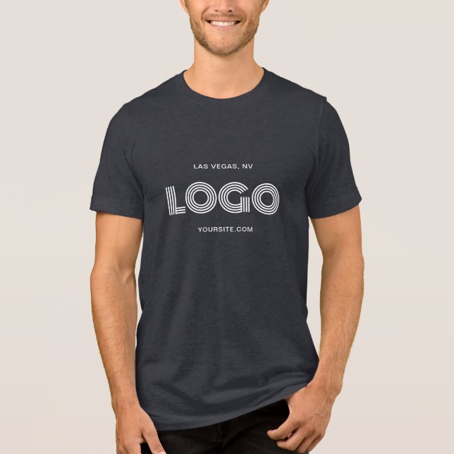 Camiseta Logotipo Retangular Moderno Preto e Branco (Frente)
