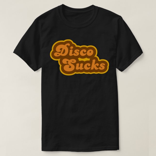 Camiseta Logotipo Retro 70s da Disco Sucks (Frente do Design)