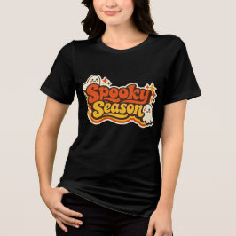 Camiseta Logotipo Retro Assustador de Halloween da Temporad