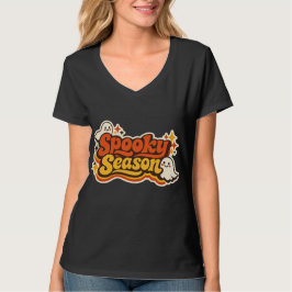 Camiseta Logotipo Retro Assustador de Halloween da Temporad