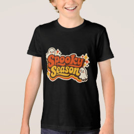Camiseta Logotipo Retro Assustador de Halloween da Temporad