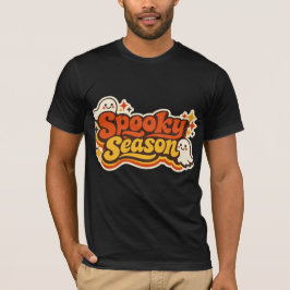 Camiseta Logotipo Retro Assustador de Halloween da Temporad