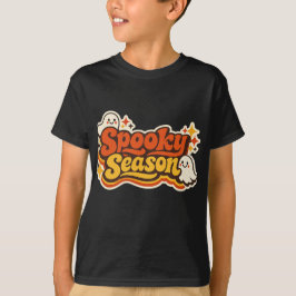 Camiseta Logotipo Retro Assustador de Halloween da Temporad