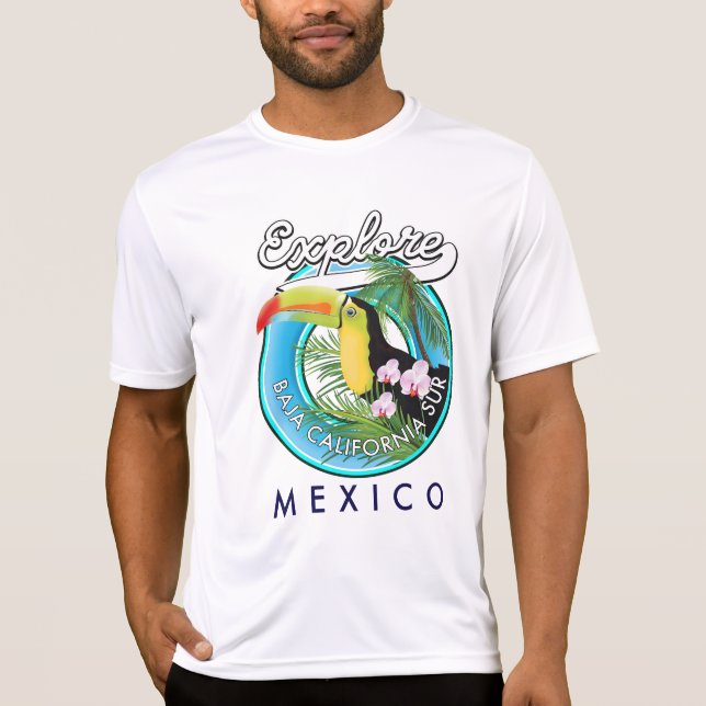 Camiseta logotipo retro Baja California Sur Mexico (Frente)