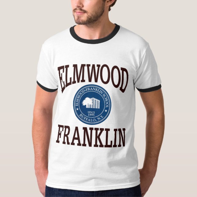 Camiseta Logotipo retro da casa de Elmwood Franklin (Frente)