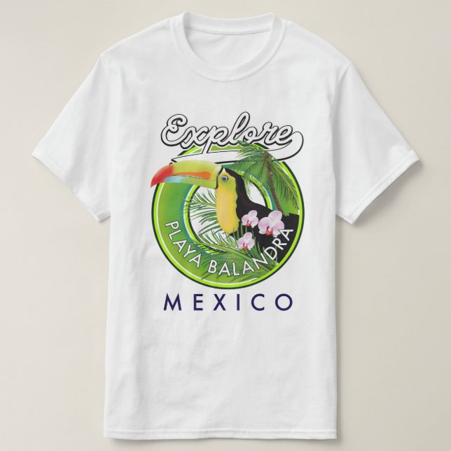 Camiseta logotipo retrô da Praia Balandra México (Frente do Design)