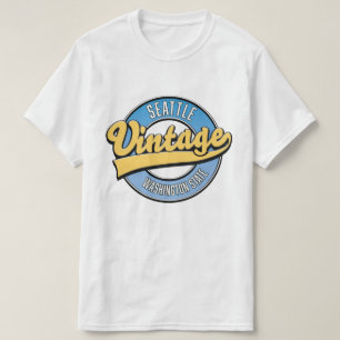 Camiseta Logotipo retrô de Seattle Washington State.