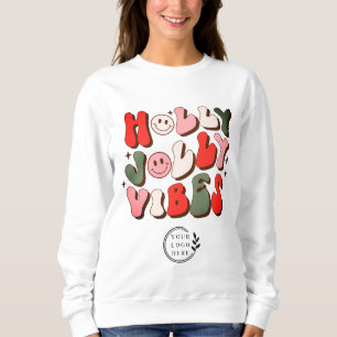 Camiseta Logotipo retro Natal Holly Jolly Vibes Feriados