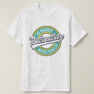 Camiseta Logotipo retrô The Bahamas Backpacker World Travel