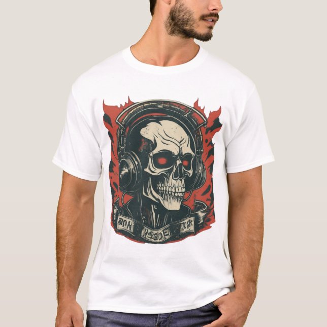 Camiseta logotipo rock and roll banda (Frente)
