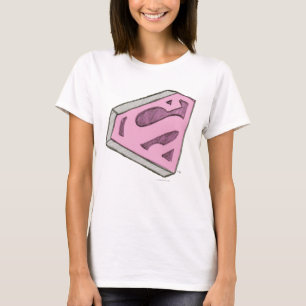 Camiseta Logotipo rosa de Supergirl esboçado