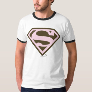 Camiseta Logotipo rosa e marrom supergirl
