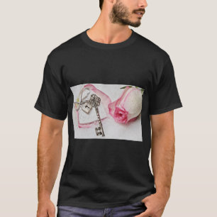 Camiseta Logotipo rosa Elegante