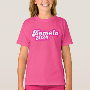 Camiseta Logotipo rosa feminino Kamala Harris 2024