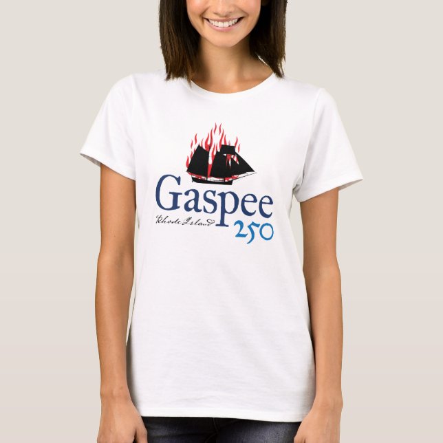 Camiseta Logotipo Russo DAR Gaspee250 (em Branco) (Frente)