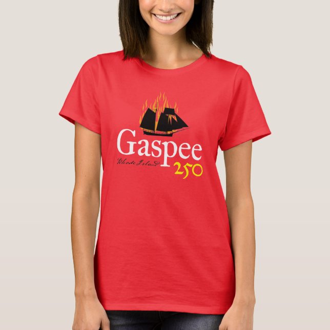 Camiseta Logotipo Russo DAR Gaspee250 em Vermelho (Frente)