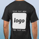 Camiseta Logotipo Simples Com Empresa De Texto<br><div class="desc">Adicione seu próprio logotipo e escolha de texto a este design. Remova o texto superior ou inferior,  se preferir. Minimalista e profissional. Excelente para marcas de funcionários ou uniformes,  ou como produto promocional para seus clientes e clientes.</div>