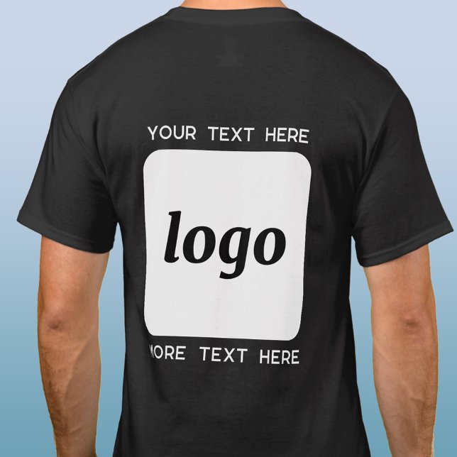 Camiseta Logotipo Simples Com Texto Empresarial (Logo with custom text business promotional t-shirt)