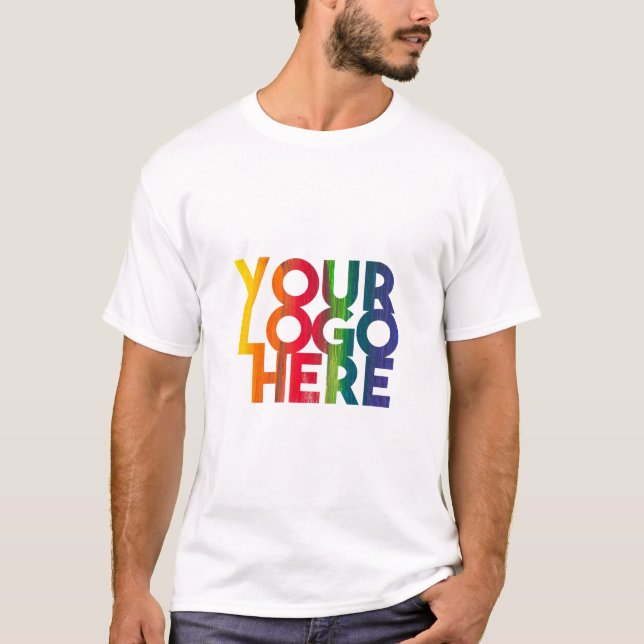 Camiseta Logotipo simples de empresa branco (Frente)