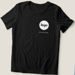 Camiseta Logotipo simples e Promocional de texto para empre<br><div class="desc">Logótipo simples e t-shirt comercial de texto personalizada. Substitua o logotipo e o texto por você para personalizar. Vista-os você mesmo,  dê-os a seus funcionários e colegas de trabalho,  venda-os a clientes e clientes ou os entregue como material promocional para inspirar a lealdade do cliente.</div>