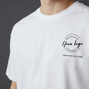 Camiseta Logotipo simples e texto de marca moderna para neg
