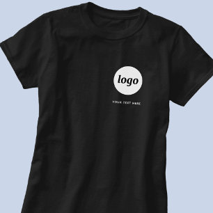 Camiseta Logotipo Simples e Texto de Negócios Promocional