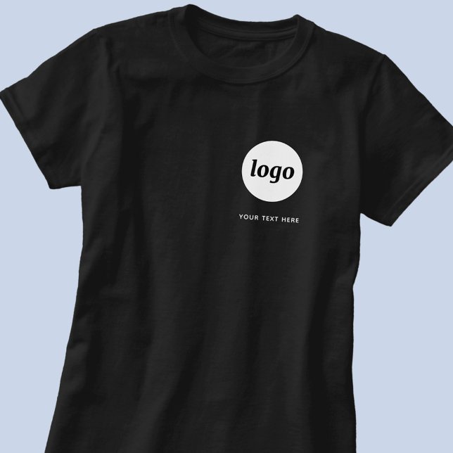 Camiseta Logotipo Simples e Texto de Negócios Promocional (Logo with custom text business branding promotional t-shirt)