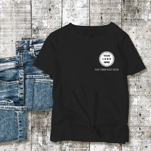Camiseta Logotipo simples e texto preto