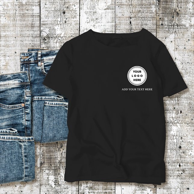 Camiseta Logotipo simples e texto preto (Criador carregado)