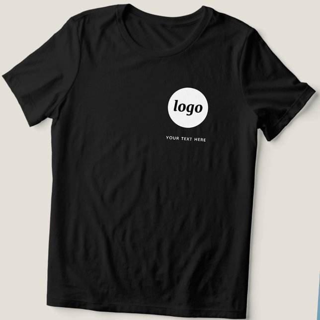 Camiseta Logotipo Simples e Texto Promocional Empresarial (Simple logo with custom text business branding promotional t-shirt)