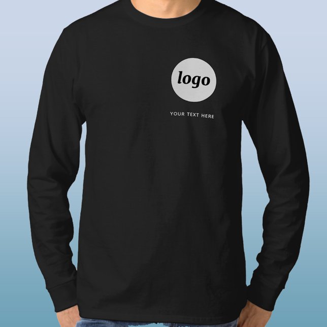 Camiseta Logotipo simples e texto Promocional para empresas (Logo and custom text business promotional t-shirt)