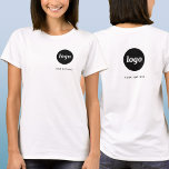 Camiseta Logotipo simples e texto - Retenção e devolução pa<br><div class="desc">Logótipo simples e t-shirt comercial de texto personalizada com o mesmo logótipo e texto na crista à frente e atrás. Substitua o logotipo e o texto por você para personalizar. Vista-os você mesmo, dê-os aos seus funcionários e colegas de trabalho para vestir como um uniforme da empresa, vendê-los a clientes...</div>