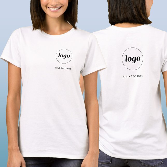 Camiseta Logotipo simples e texto - Retenção e devolução pa (Simple logo with custom text business branding promotional t-shirt with crest and back printing)