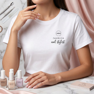 Camiseta Logotipo Simples Nome do Funcionário Estilista de 